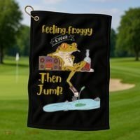 Feeling Froggy Then Jump Frog Apparel Golf Towel thumb 1