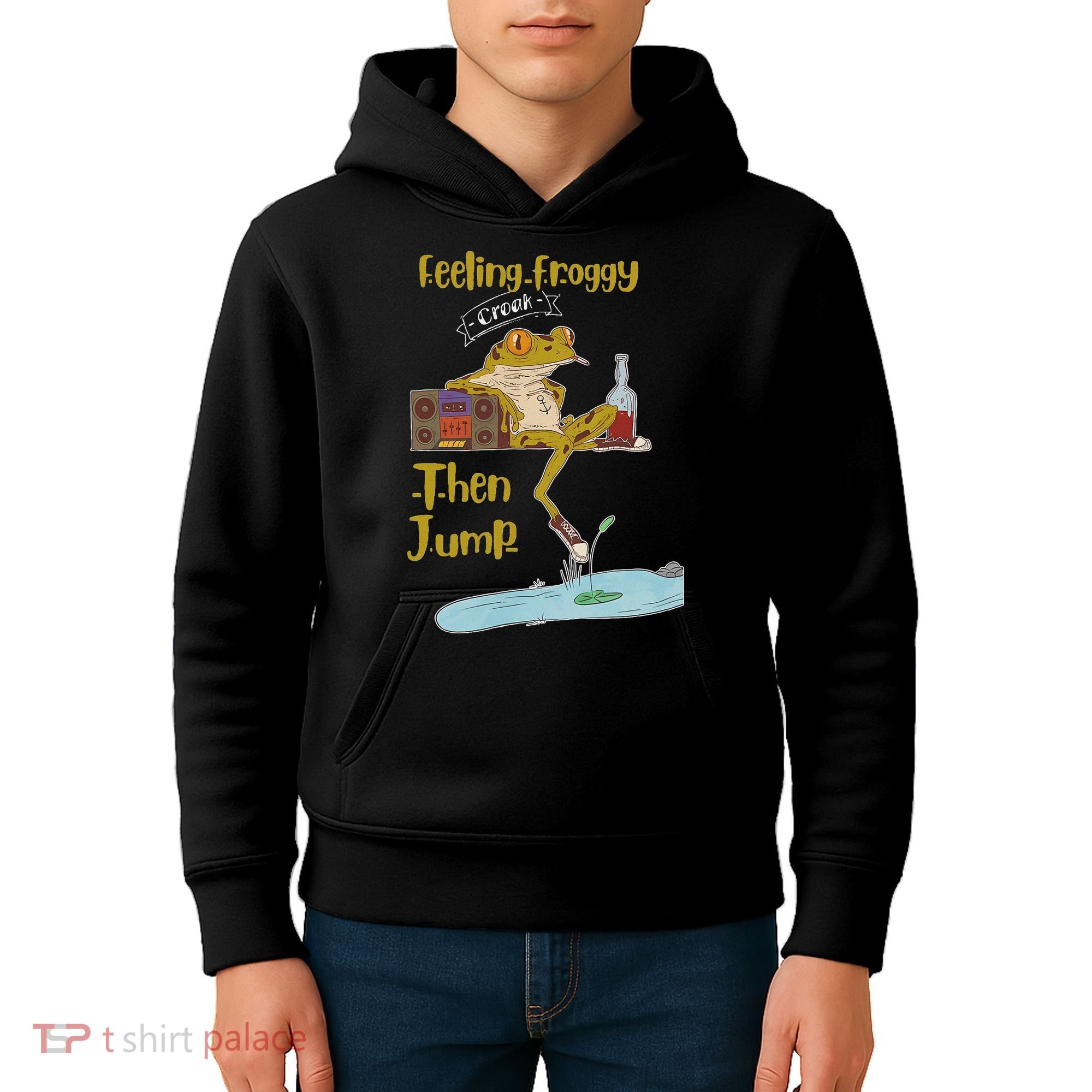 Feeling Froggy Then Jump Frog Apparel Kids Hoodie