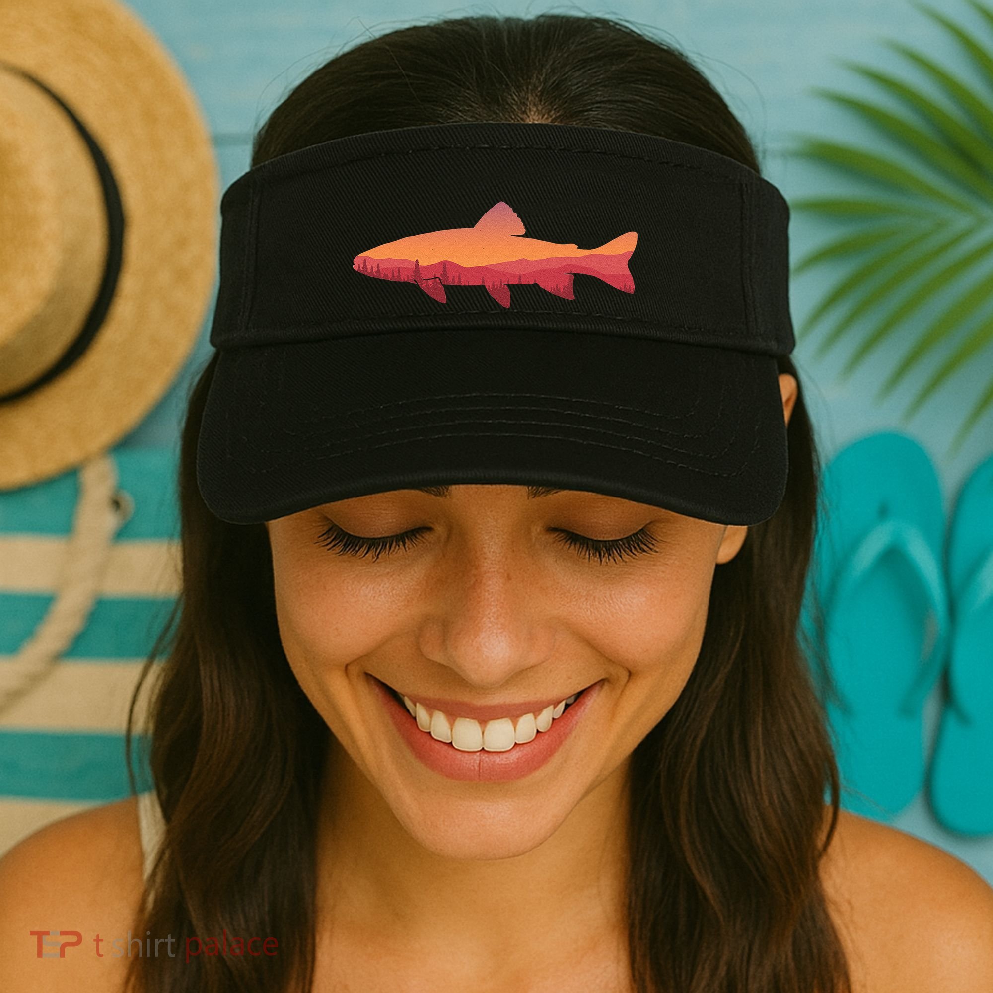 Fly Fishing , Trout Fishing Tee, Fishing Lover Visor