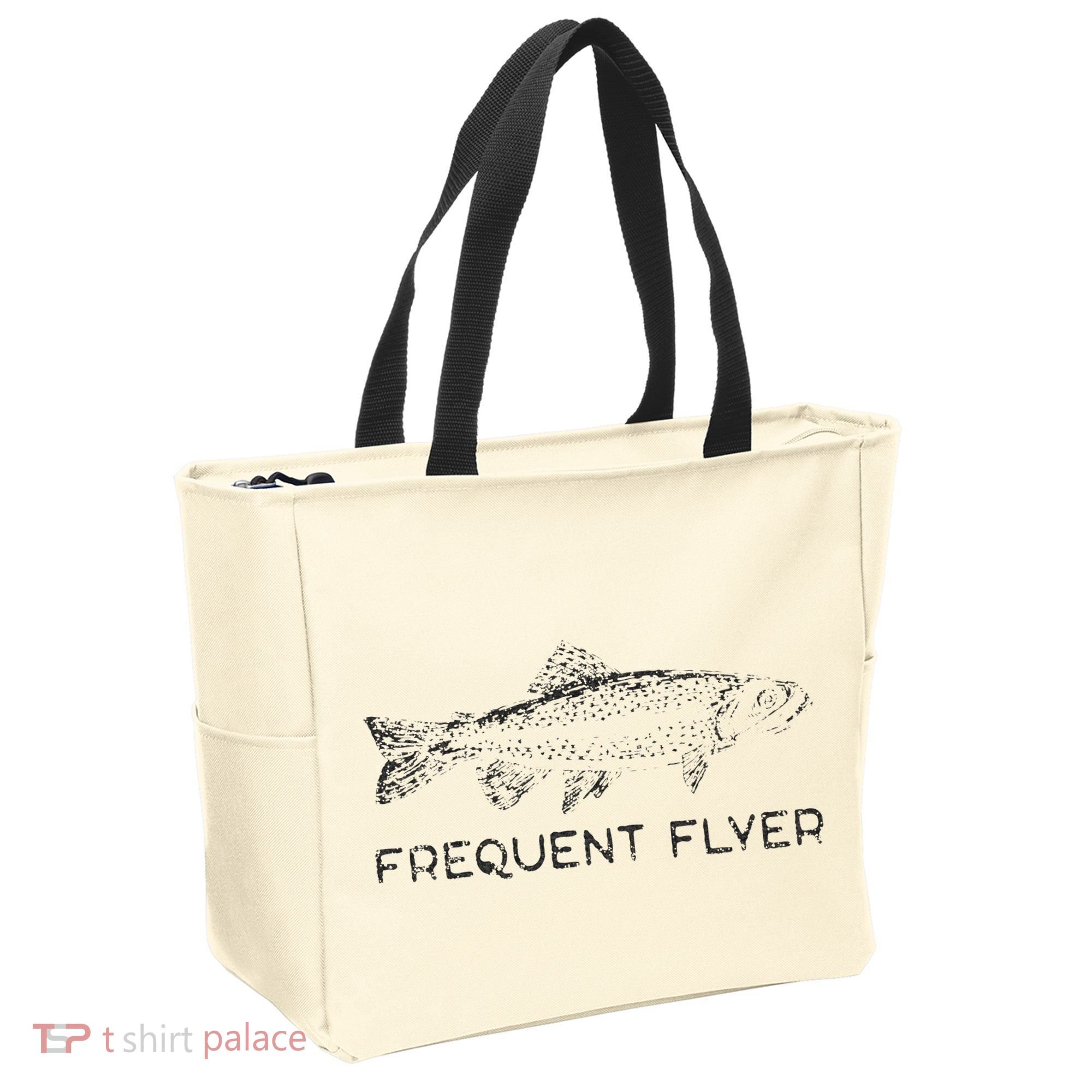 Frequent Flyer Trout Fishing Fly Fishing Tote Bag