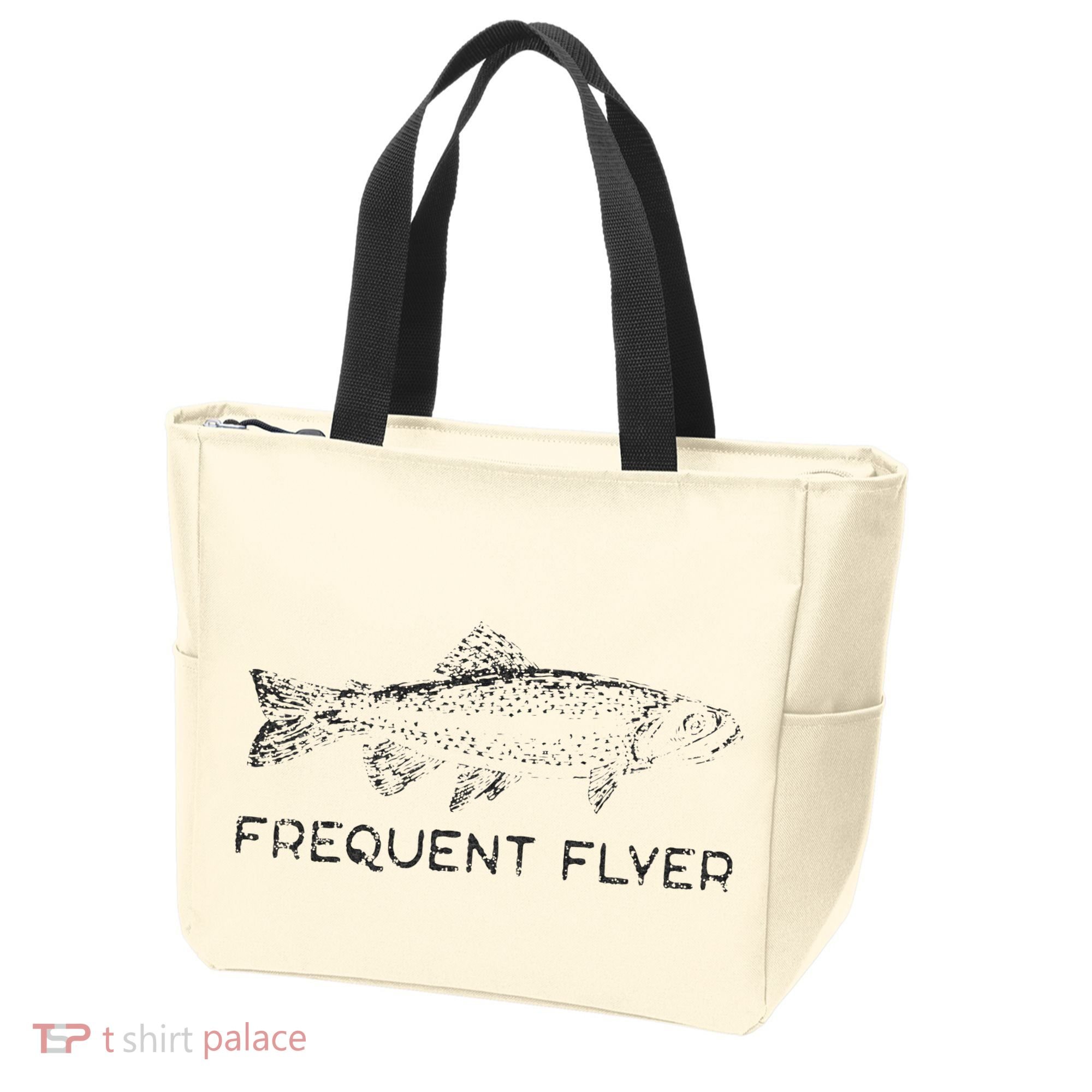 Frequent Flyer Trout Fishing Fly Fishing Tote Bag