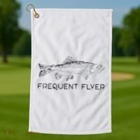 Frequent Flyer Trout Fishing Fly Fishing Golf Towel thumb 1