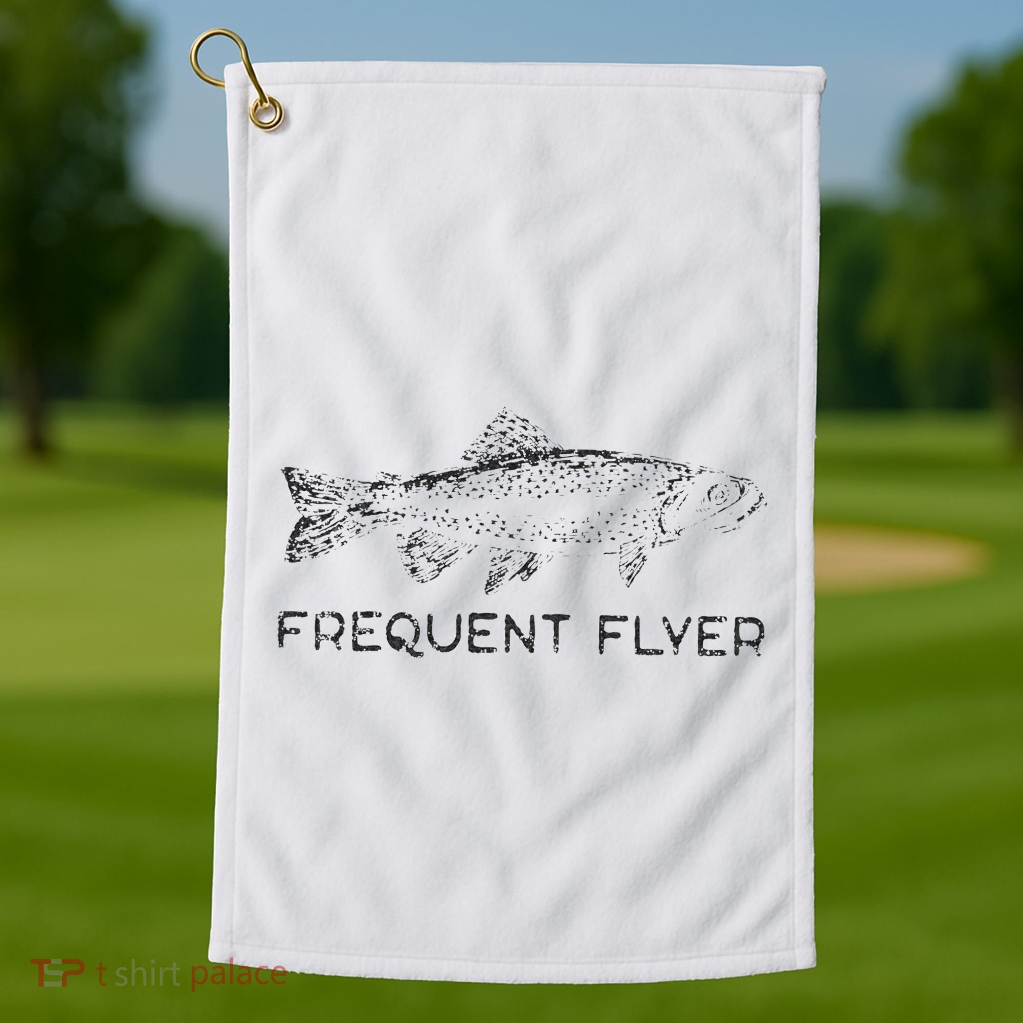 Frequent Flyer Trout Fishing Fly Fishing Golf Towel