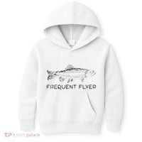 Frequent Flyer Trout Fishing Fly Fishing Kids Hoodie thumb 0