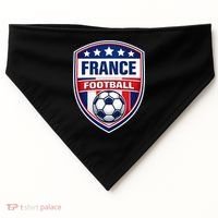 France Football Team Crest Soccer Badge Shield USA-Made Doggie Bandana thumb 0