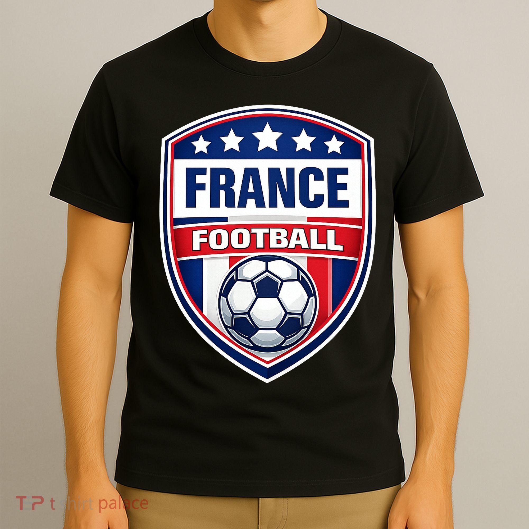 France Football Team Crest Soccer Badge Shield T-Shirt