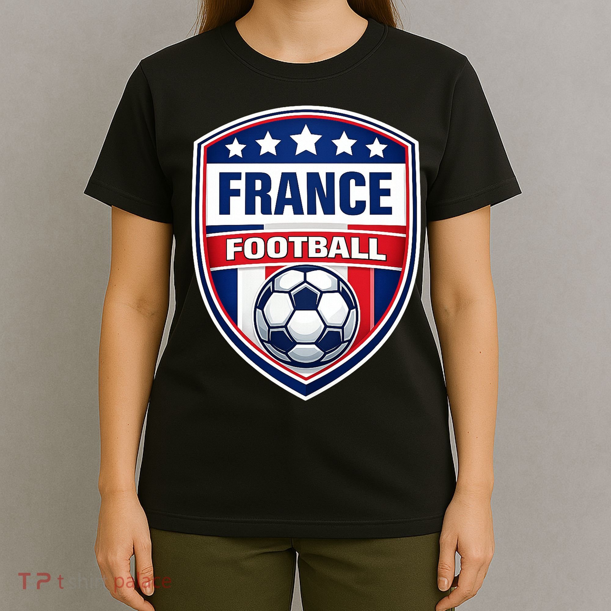France Football Team Crest Soccer Badge Shield T-Shirt