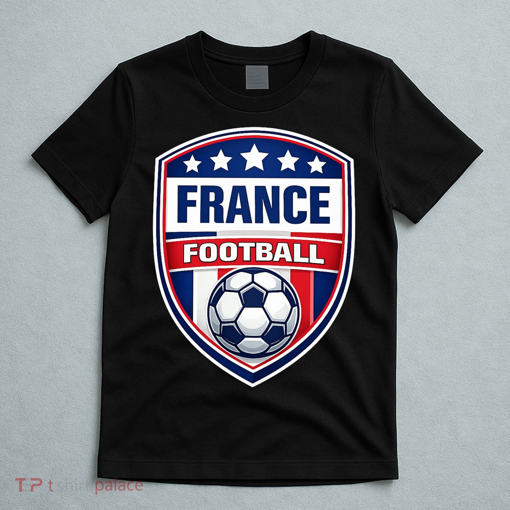 France Football Team Crest Soccer Badge Shield T-Shirt