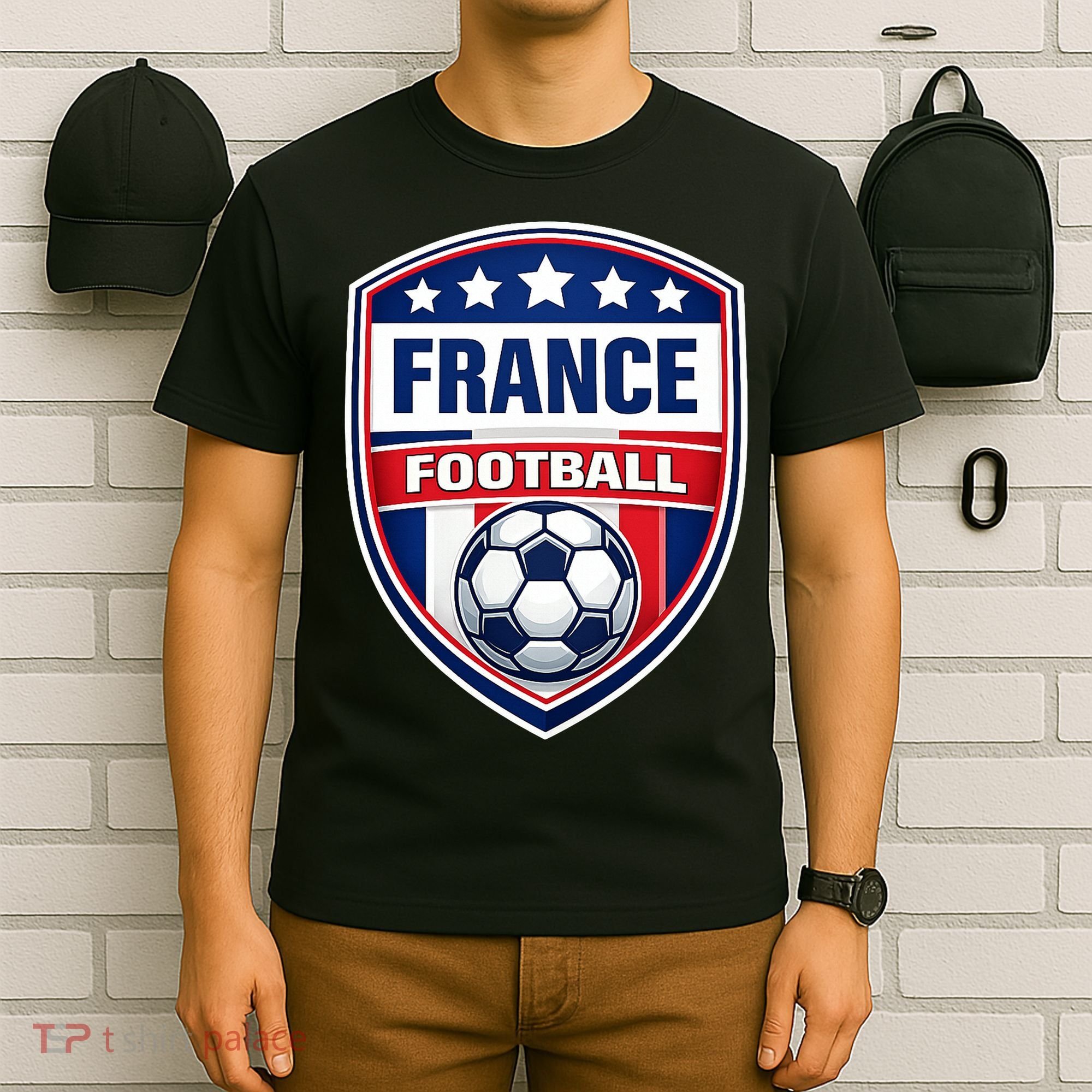France Football Team Crest Soccer Badge Shield T-Shirt