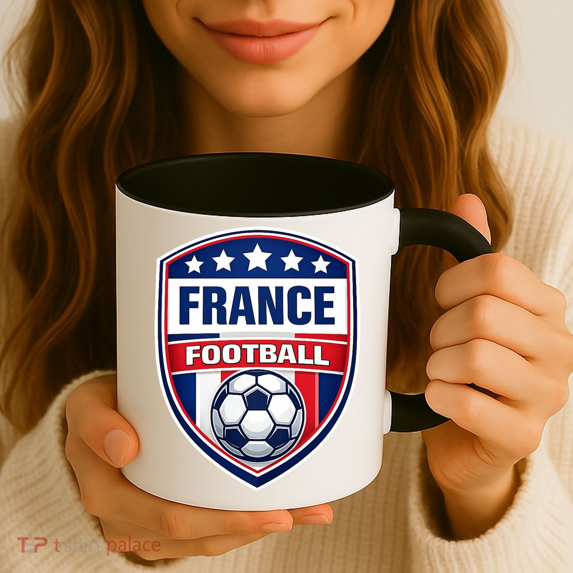 France Football Team Crest Soccer Badge Shield Coffee Mug