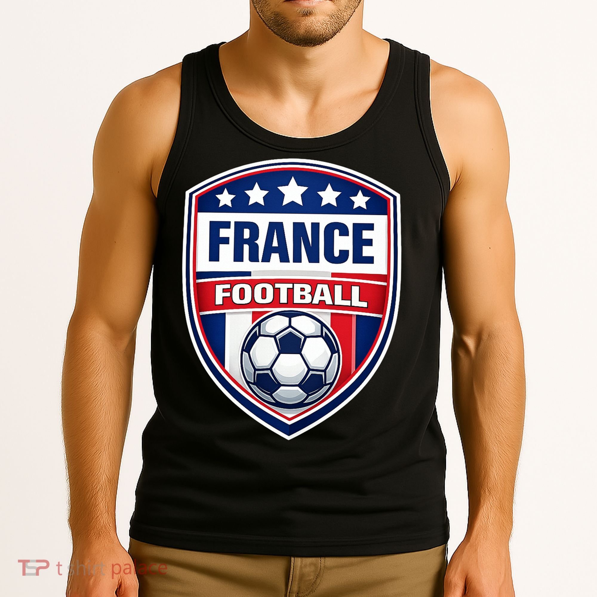 France Football Team Crest Soccer Badge Shield Tank Top