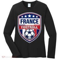 France Football Team Crest Soccer Badge Shield Women's Long Sleeve Shirt thumb 0