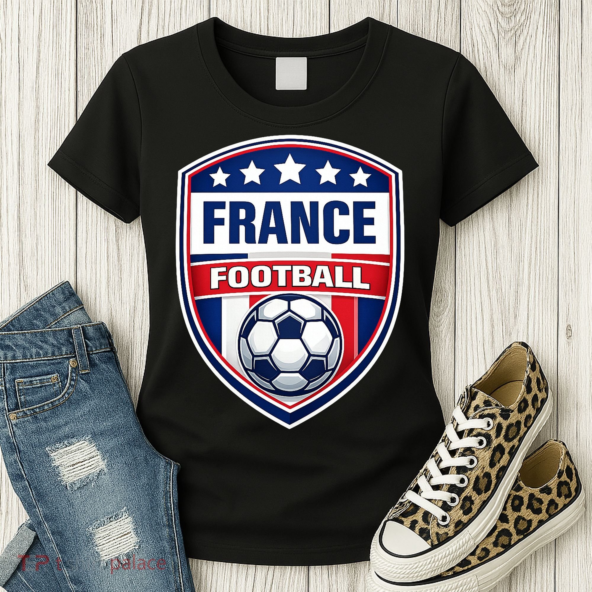 France Football Team Crest Soccer Badge Shield Women's T-Shirt