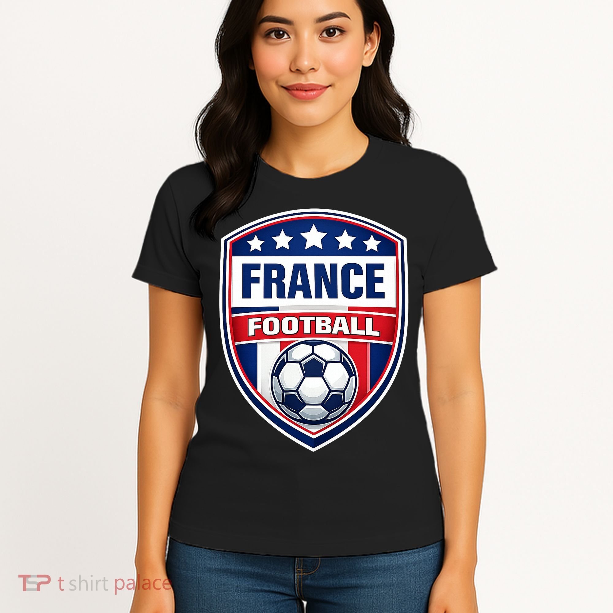 France Football Team Crest Soccer Badge Shield Women's T-Shirt