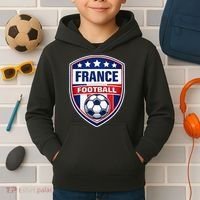 France Football Team Crest Soccer Badge Shield Kids Hoodie thumb 2