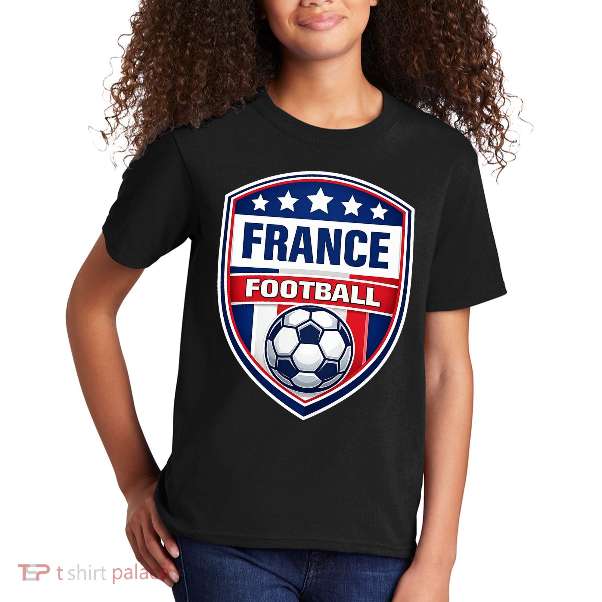 France Football Team Crest Soccer Badge Shield Kids T-Shirt