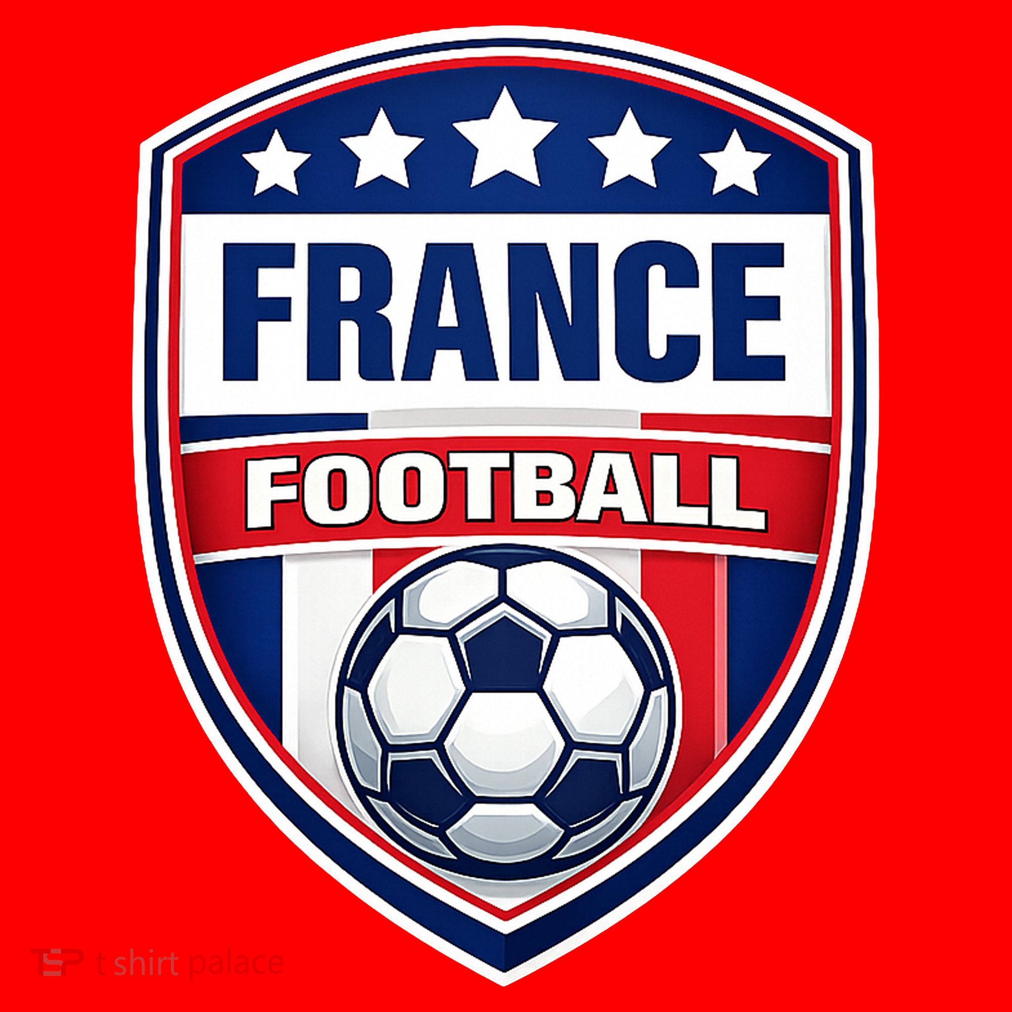 France Football Team Crest Soccer Badge Shield Santa Hat