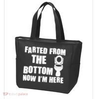 Farted From The Bottom Now I'm Here Toilet Humor Tote Bag thumb 3