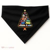 Firefighter Fire Truck Christmas Tree Xmas Tshirt USA-Made Doggie Bandana thumb 0