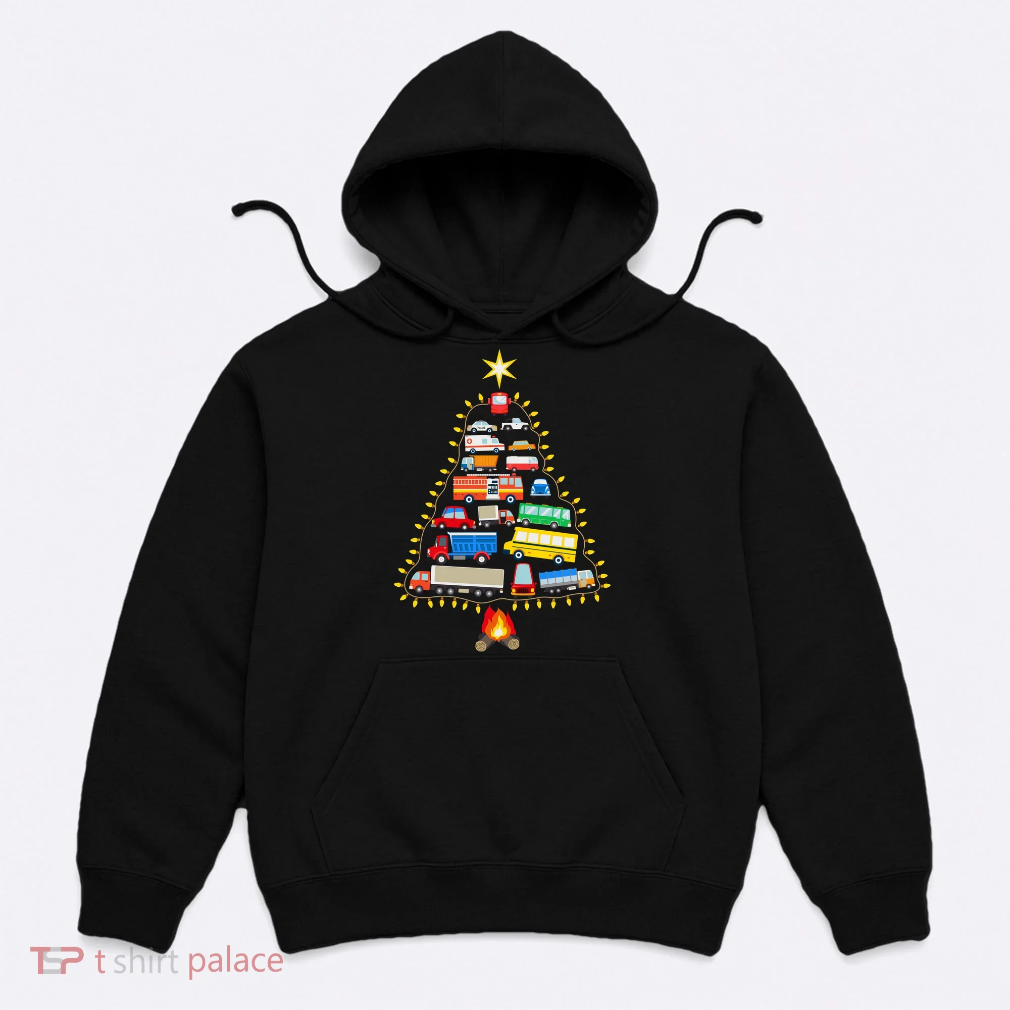 Firefighter Fire Truck Christmas Tree Xmas Tshirt Hoodie