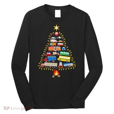 Firefighter Fire Truck Christmas Tree Xmas Tshirt Long Sleeve Shirt
