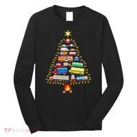Firefighter Fire Truck Christmas Tree Xmas Tshirt Long Sleeve Shirt thumb 0