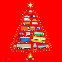 Firefighter Fire Truck Christmas Tree Xmas Tshirt Santa Hat thumb 1