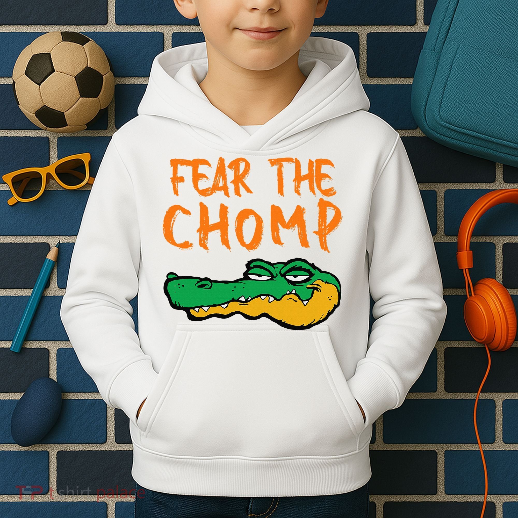 Florida Fear The Chomp Gator Kids Hoodie