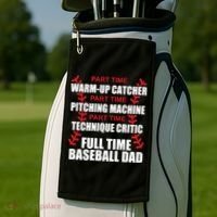 Funny Full Time Baseball Dad Quotes Sayings Fathers Day Funny Gift Golf Towel thumb 2