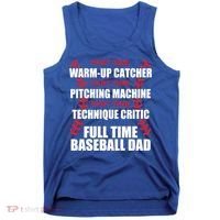 Funny Full Time Baseball Dad Quotes Sayings Fathers Day Funny Gift Tank Top thumb 0