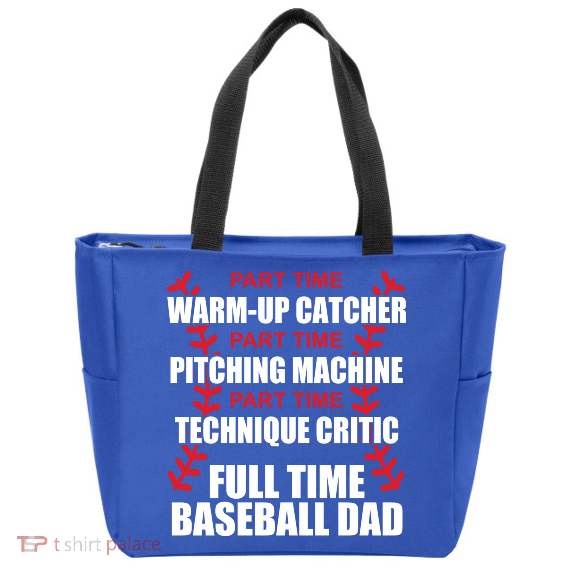 Funny Full Time Baseball Dad Quotes Sayings Fathers Day Funny Gift Tote Bag