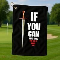 Funny Fantasy Tabletop RPG Gamer Golf Towel thumb 1