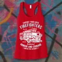 Support Your Local Fire Fighters Women's Tank Top thumb 3