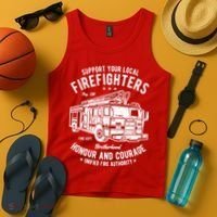 Support Your Local Fire Fighters Tank Top thumb 4