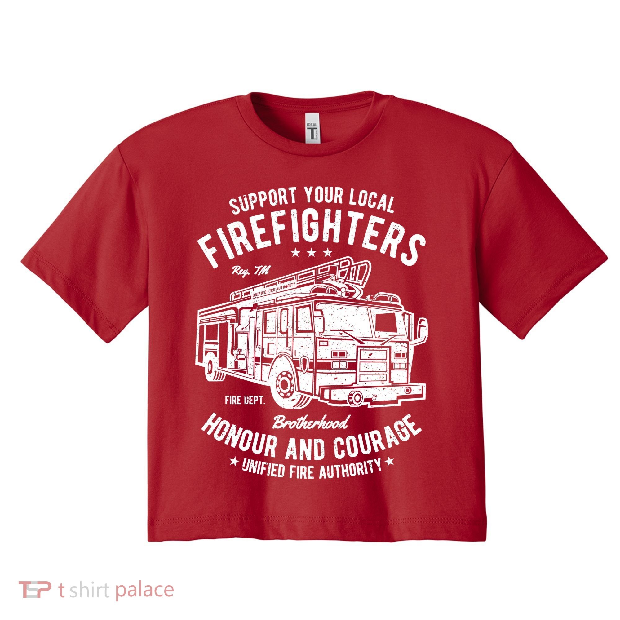 Support Your Local Fire Fighters Women's Crop Top Tee