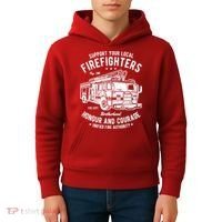 Support Your Local Fire Fighters Kids Hoodie thumb 4