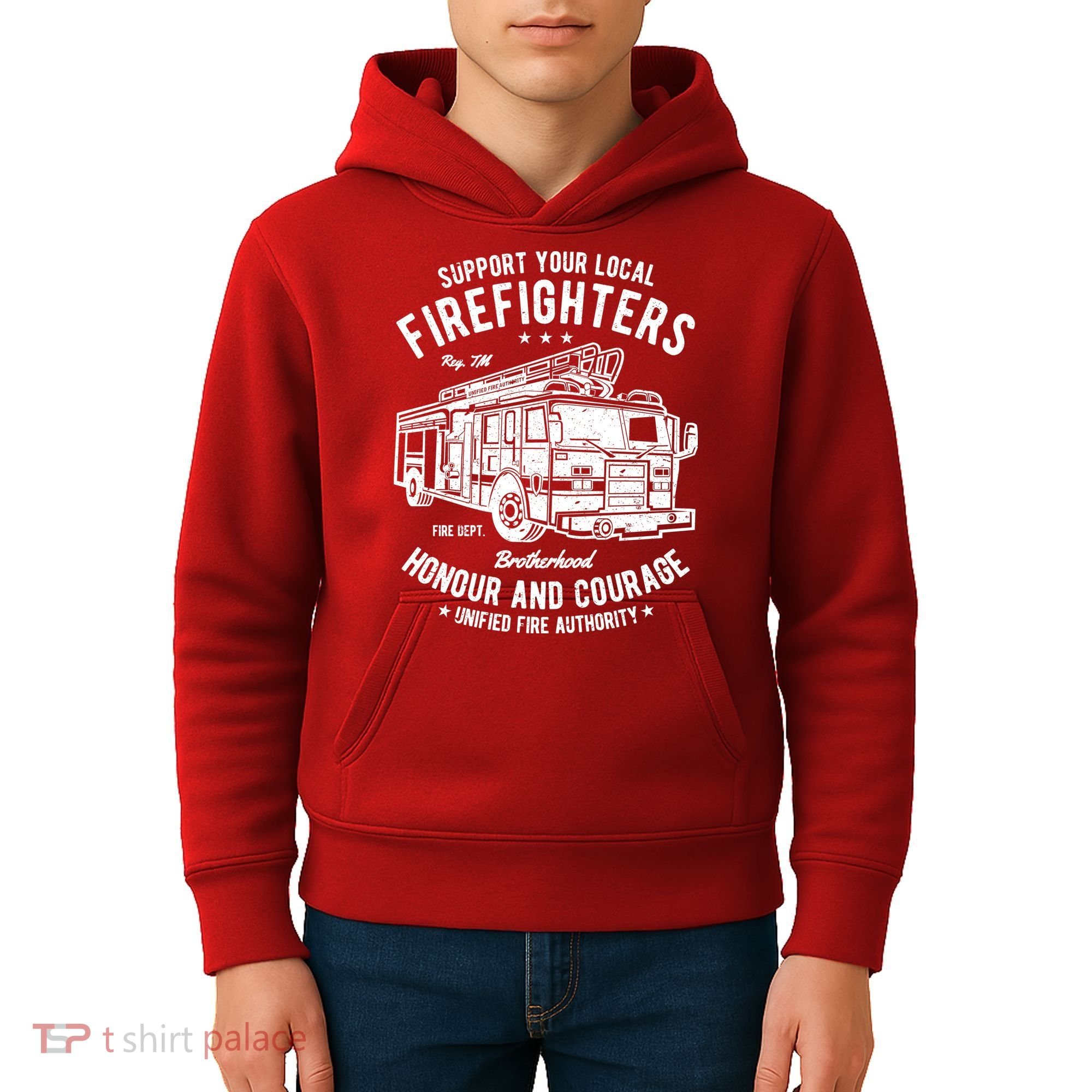 Support Your Local Fire Fighters Kids Hoodie