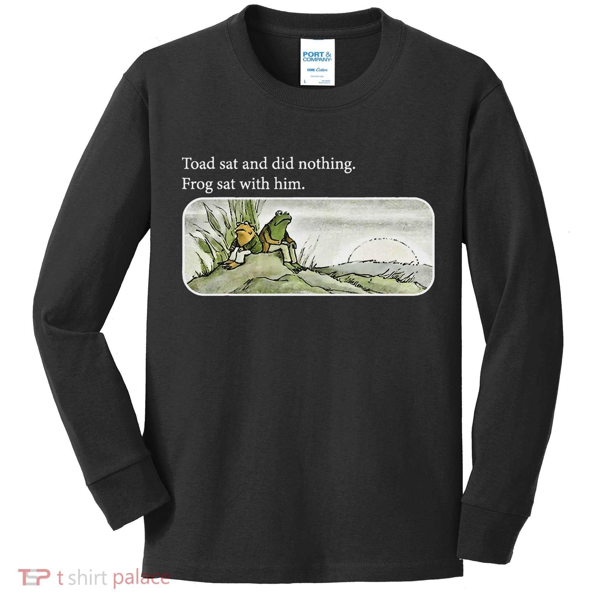 Frogs Funny Toads Meme Lover Toad Sat And Did Nothing Kids Long Sleeve Shirt