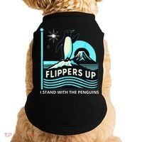 Funny-Penguin-Flippers-Up-I-Stand-With-The-Penguins Doggie Tank thumb 0