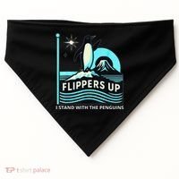 Funny-Penguin-Flippers-Up-I-Stand-With-The-Penguins USA-Made Doggie Bandana thumb 0