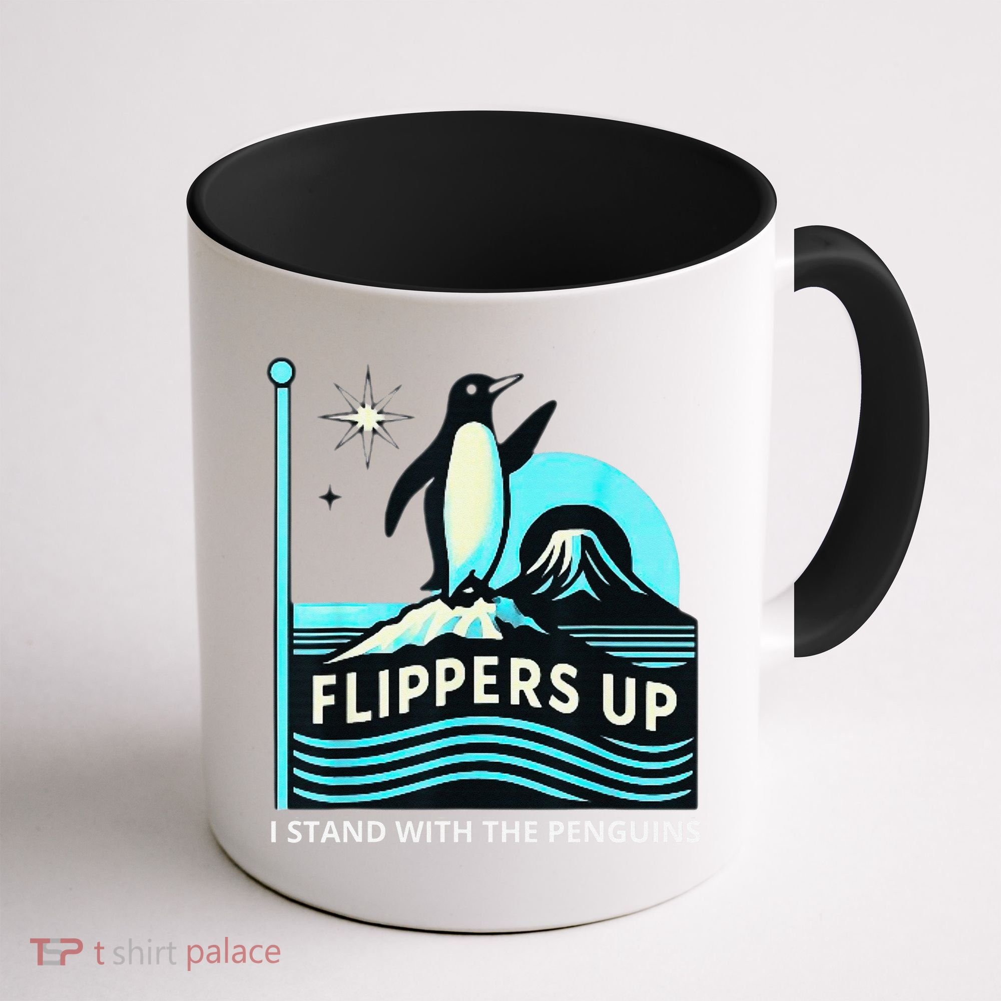 Funny-Penguin-Flippers-Up-I-Stand-With-The-Penguins Coffee Mug