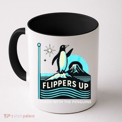Funny-Penguin-Flippers-Up-I-Stand-With-The-Penguins Coffee Mug