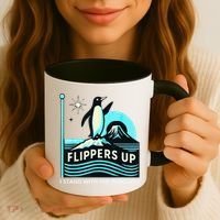 Funny-Penguin-Flippers-Up-I-Stand-With-The-Penguins Coffee Mug thumb 3