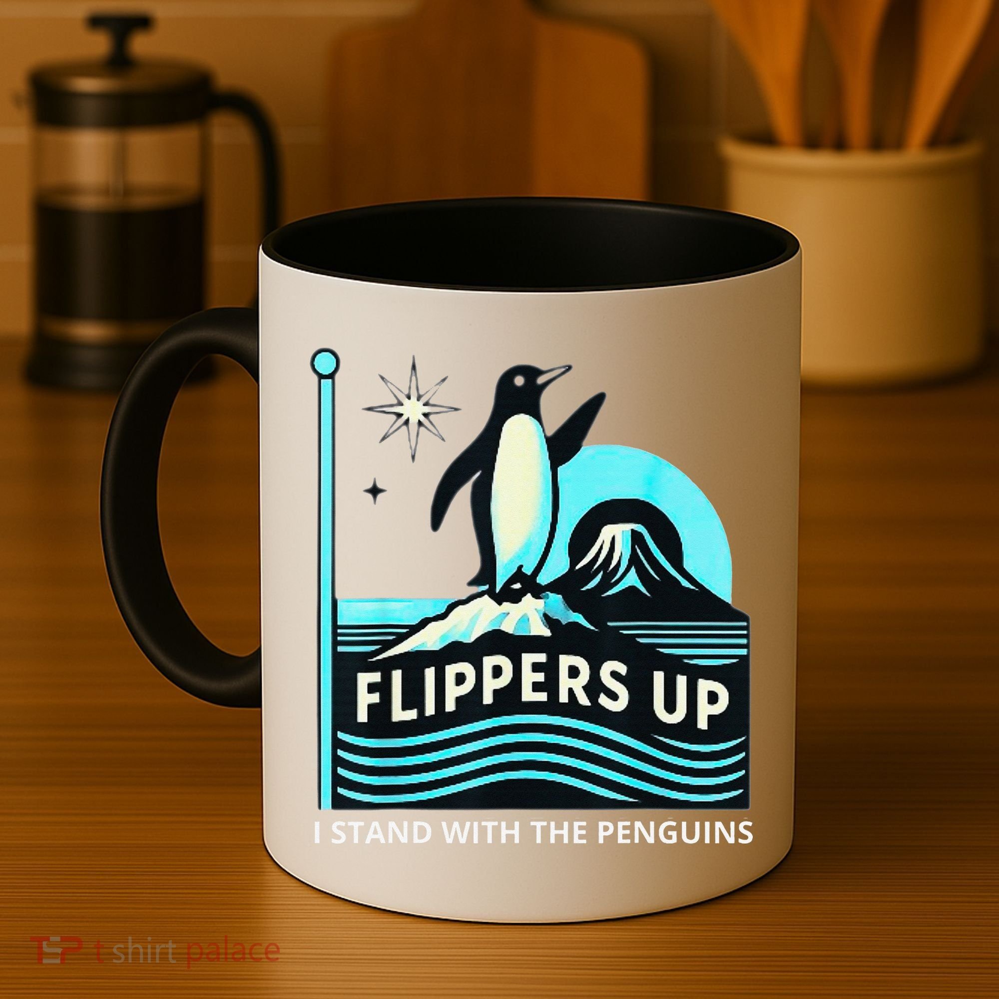 Funny-Penguin-Flippers-Up-I-Stand-With-The-Penguins Coffee Mug