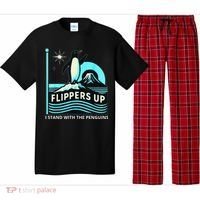 Funny-Penguin-Flippers-Up-I-Stand-With-The-Penguins Pajama Set thumb 0