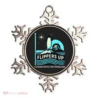 Funny-Penguin-Flippers-Up-I-Stand-With-The-Penguins Ornament thumb 0