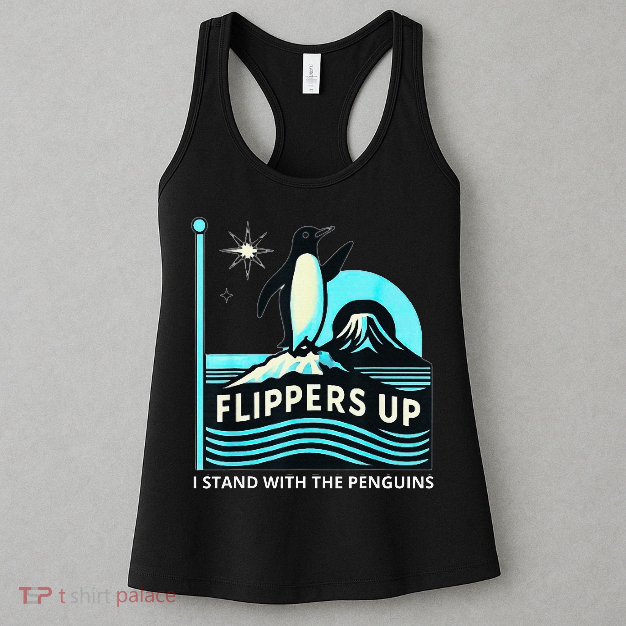 Funny-Penguin-Flippers-Up-I-Stand-With-The-Penguins Women's Tank Top