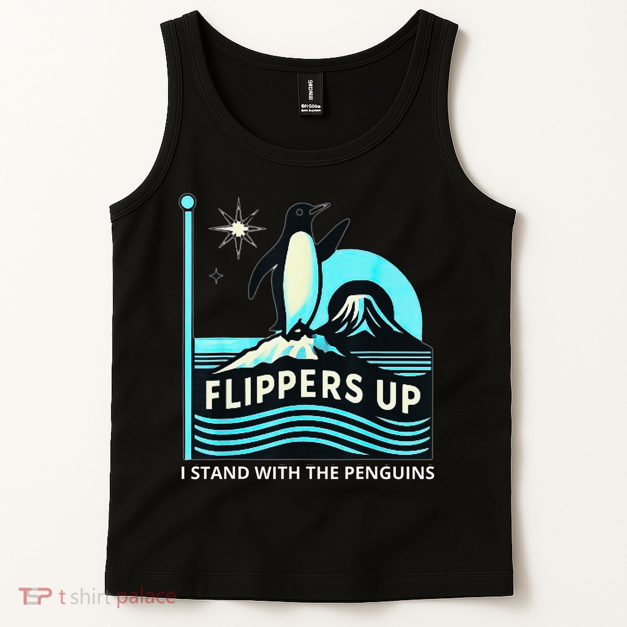 Funny-Penguin-Flippers-Up-I-Stand-With-The-Penguins Tank Top