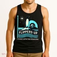 Funny-Penguin-Flippers-Up-I-Stand-With-The-Penguins Tank Top thumb 3