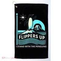 Funny-Penguin-Flippers-Up-I-Stand-With-The-Penguins Golf Towel thumb 0